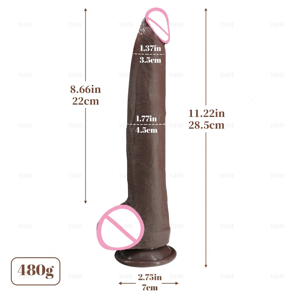 Realistic Long Dildo Flesh Skin Soft Big Dick Double Silicone Small Penis For Woman Man Anal Sex Toys Suction Cup Masturbator