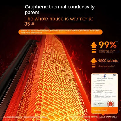 Graphene Electric Heater with Large Area Heating Energy-saving and Quick Heating Fan Multi-purpose Bathroom Heater 220V