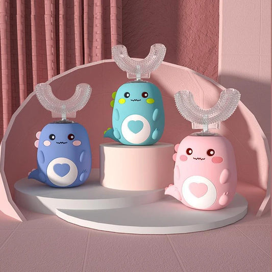 Children'S Electric Toothbrush Food Grade Silicone Oral 360 Degree Automatic Usb Charging Smart Children'S Toothbrush U-Shaped