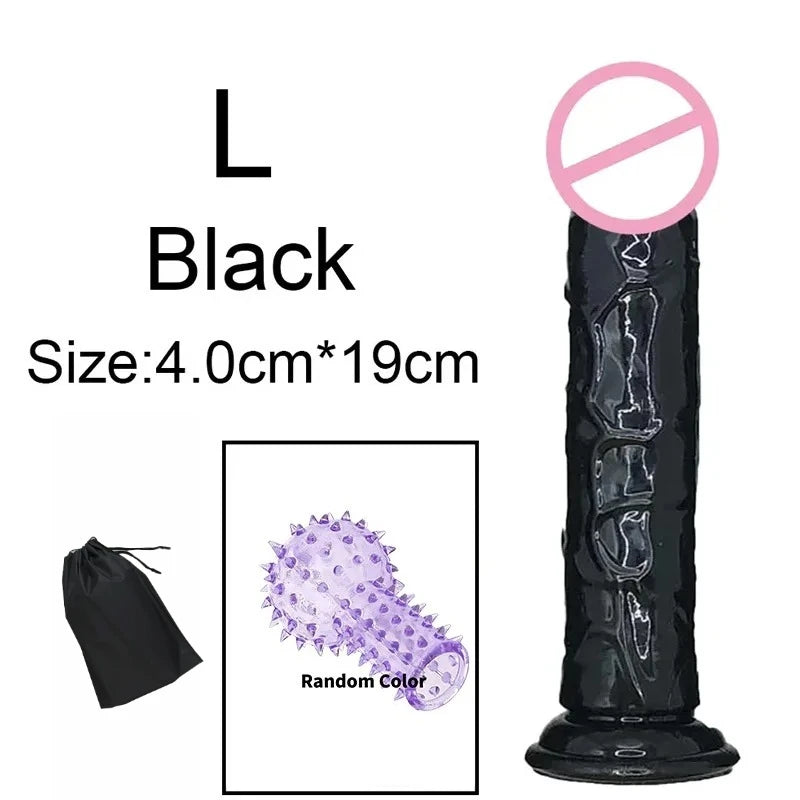 Realistic Anal Butt Plug Soft Jelly Dildo Suction Cup G Spot Anal Vaginal Masturbators Penis Dick Adult Sex Toys For Women Men