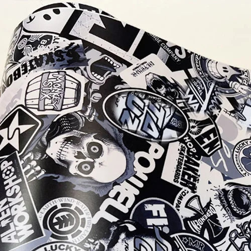 20/30/40/50/58X152CM Premium Graffiti Stickerbomb Vinyl Wrap Car Motorcycle Scooter Bike Wrapping Covers Decal Film