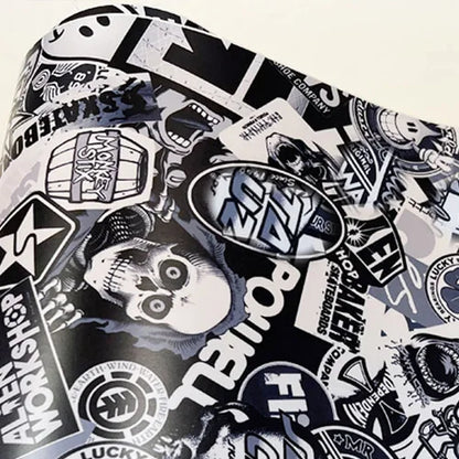 20/30/40/50/58X152CM Premium Graffiti Stickerbomb Vinyl Wrap Car Motorcycle Scooter Bike Wrapping Covers Decal Film