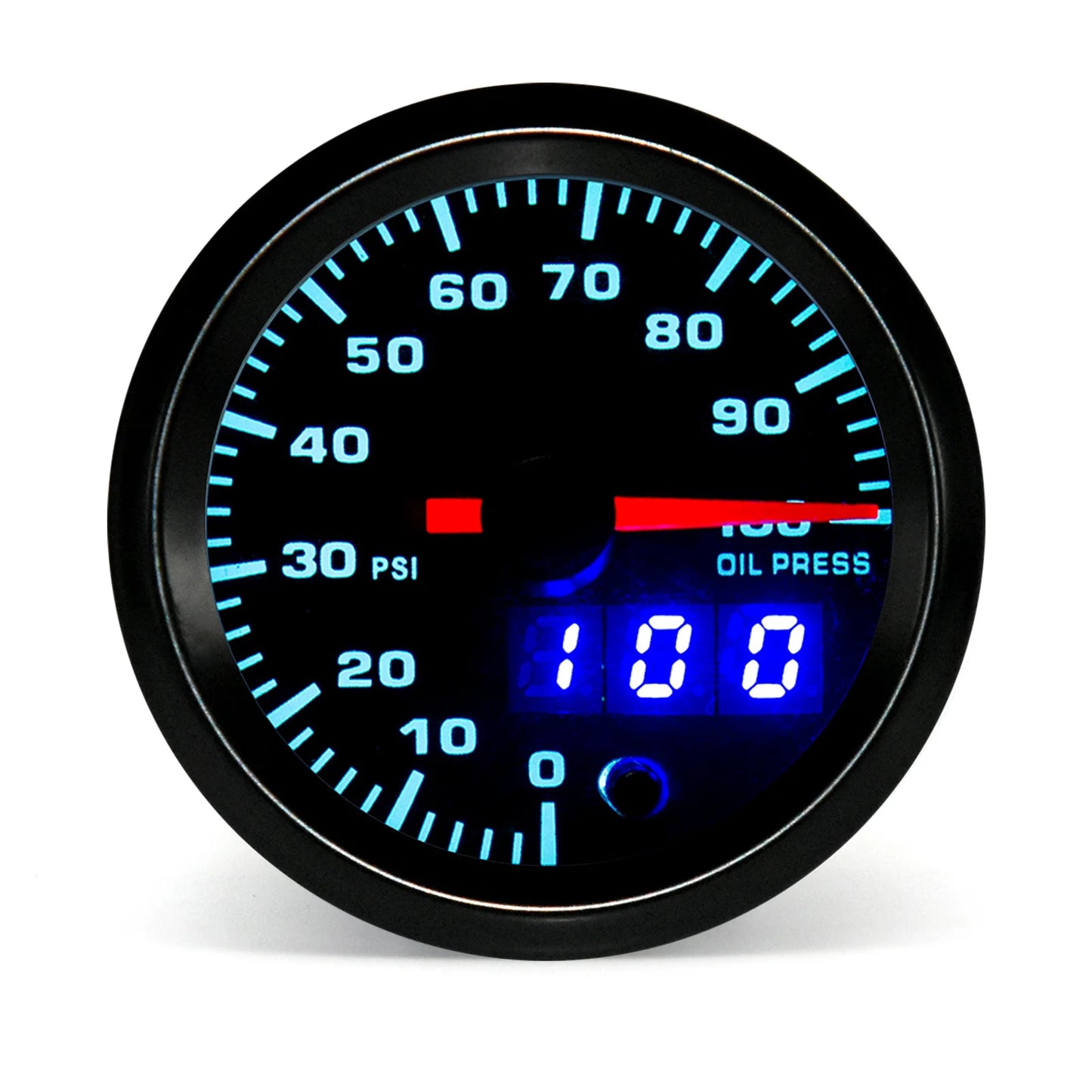 2" 52mm 7 Color LED Dual Display Gauge Boost PSI Boost BAR Water / Oil Temp Oil Pressure Voltmeter Air Fuel Ratio EGT Tachometer
