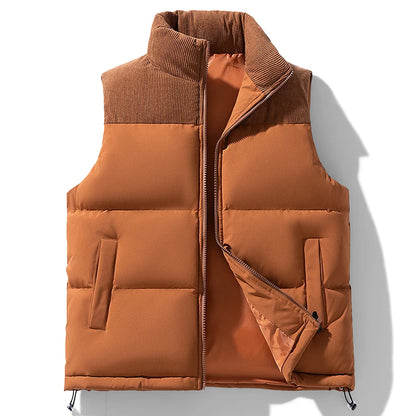 2025 Men's Vests Loose Casual Sleeveless Jacket Zipper Vests Clothes Men Vest Jackets Thick Vests Male Cotton-Padded Coats