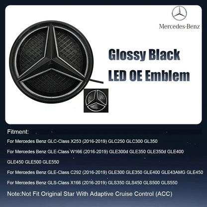 Front Grille LED Star Emblem Light Badge For Mercedes Benz GLC GLE GLS-Class 2016-2019