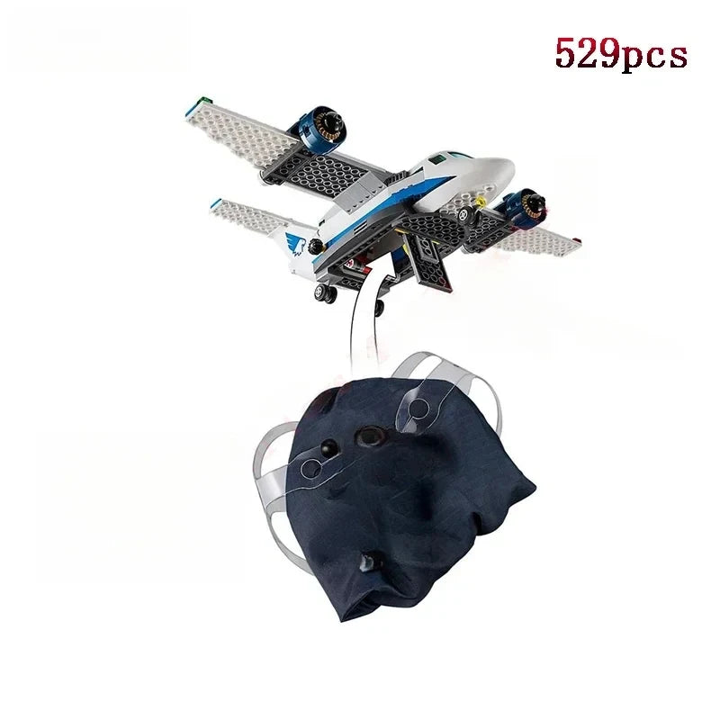 Compatible MOC Sets City Series Building Blocks Sky Police Air Base  Control Tower parachute Model Assembly Toy Gifts 60210