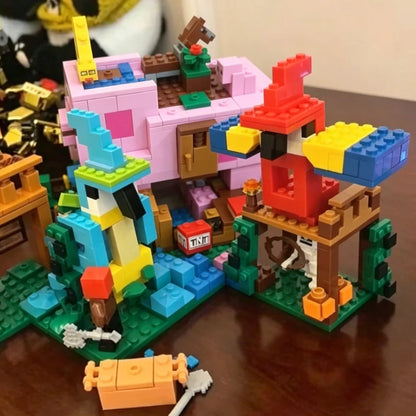 Creator Animal Parrot Frog fox Pig House Building Brick Brick Toy Birthday Gift