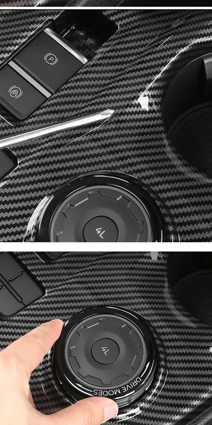 For Ford Ranger P703 T9 XL XLT Wildtrak Raptor 2023-2025 Carbon Fiber Texture Gear Shift Panel Cover Interior Trim Full Set