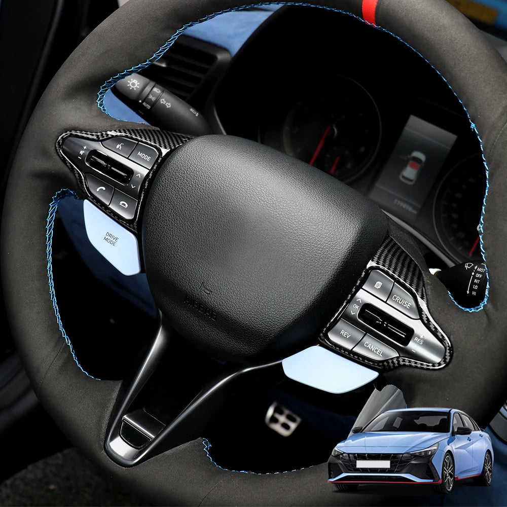 For Hyundai Veloster JS N 2019-2023 i30 N /CN7 N 2024 2025 Car Steering Wheel Button Frame Chin Decoration Cover Trim
