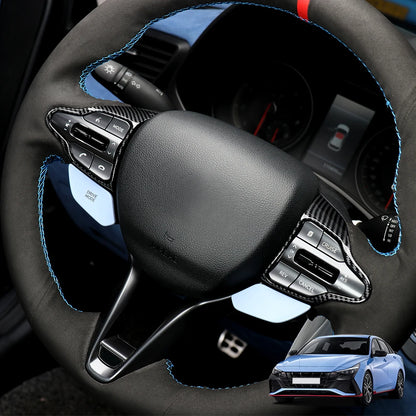 For Hyundai Veloster JS N 2019-2023 i30 N /CN7 N 2024 2025 Car Steering Wheel Button Frame Chin Decoration Cover Trim