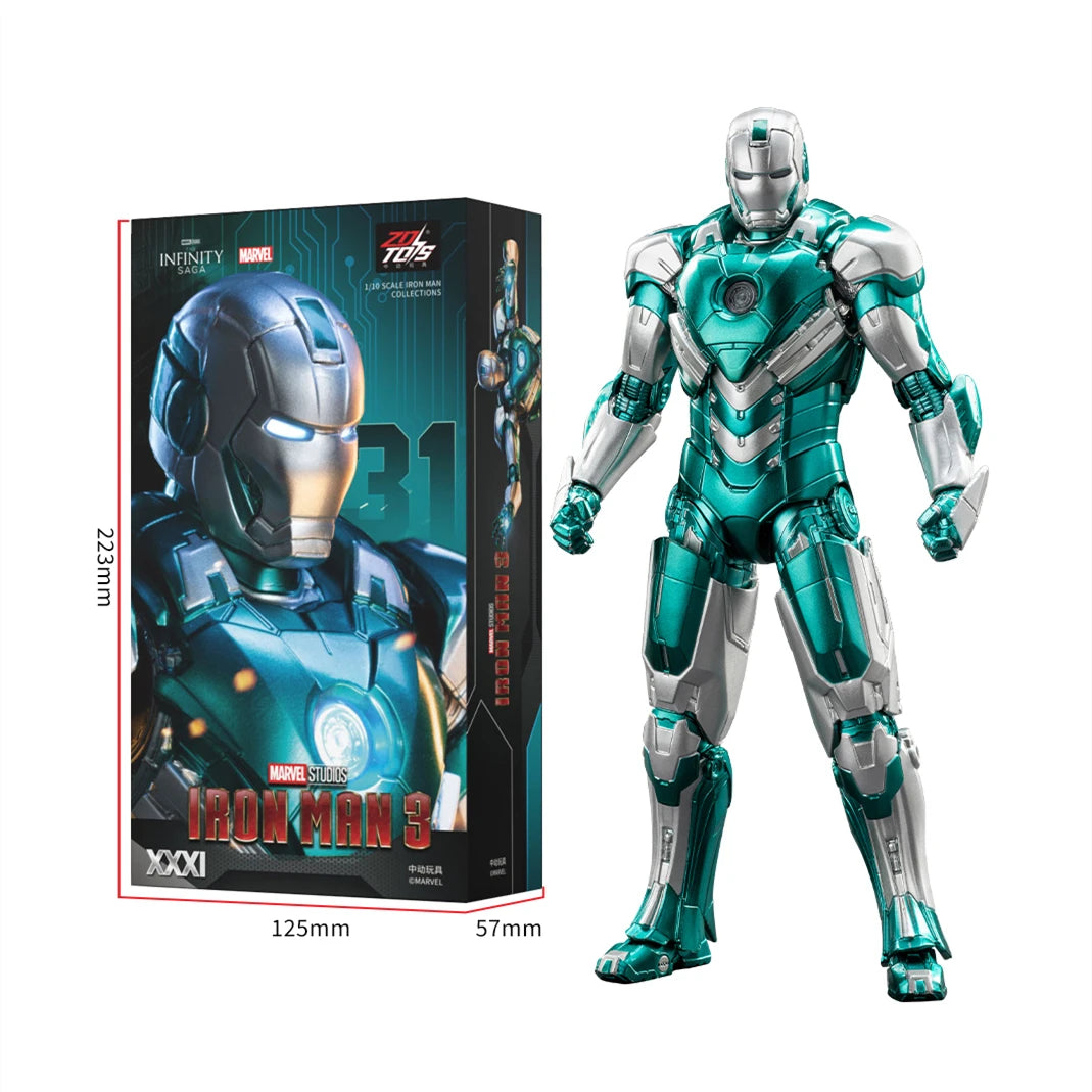 Marvel Avengers ZD Toys Iron Man MK3 MK1 MK6 MK7 MK5 Tony Stark Iron Patriot War Machine Action Figure Ironman Collect Toy Gift