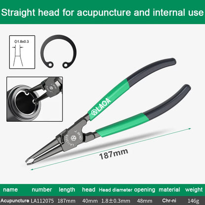 LAOA 7 inch Internal External Pliers Retaining Clips Portable Multifunctional Snap Ring Circlip Pliers For Hand Tool
