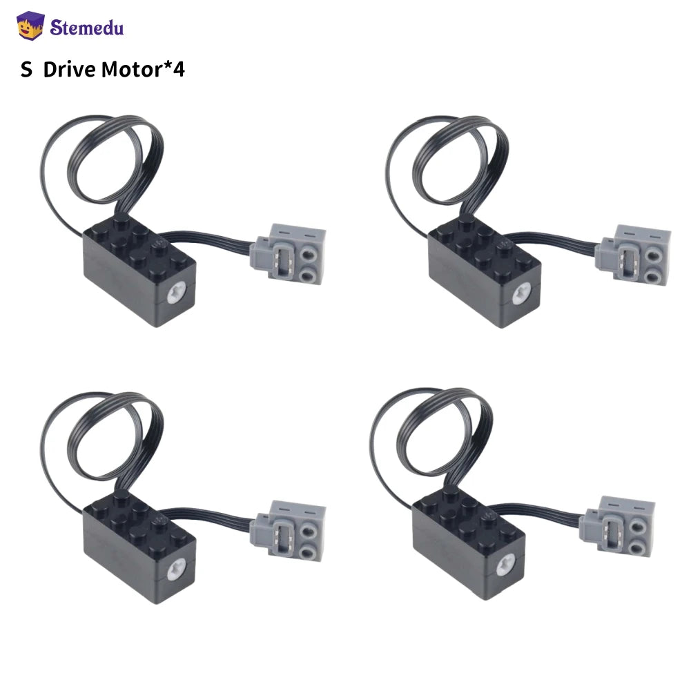 4/8pcs S Drive Motor MOC Technical Part Power Functions Compatible with Legoeds Motor Power Pack Modified Components Engine Toy