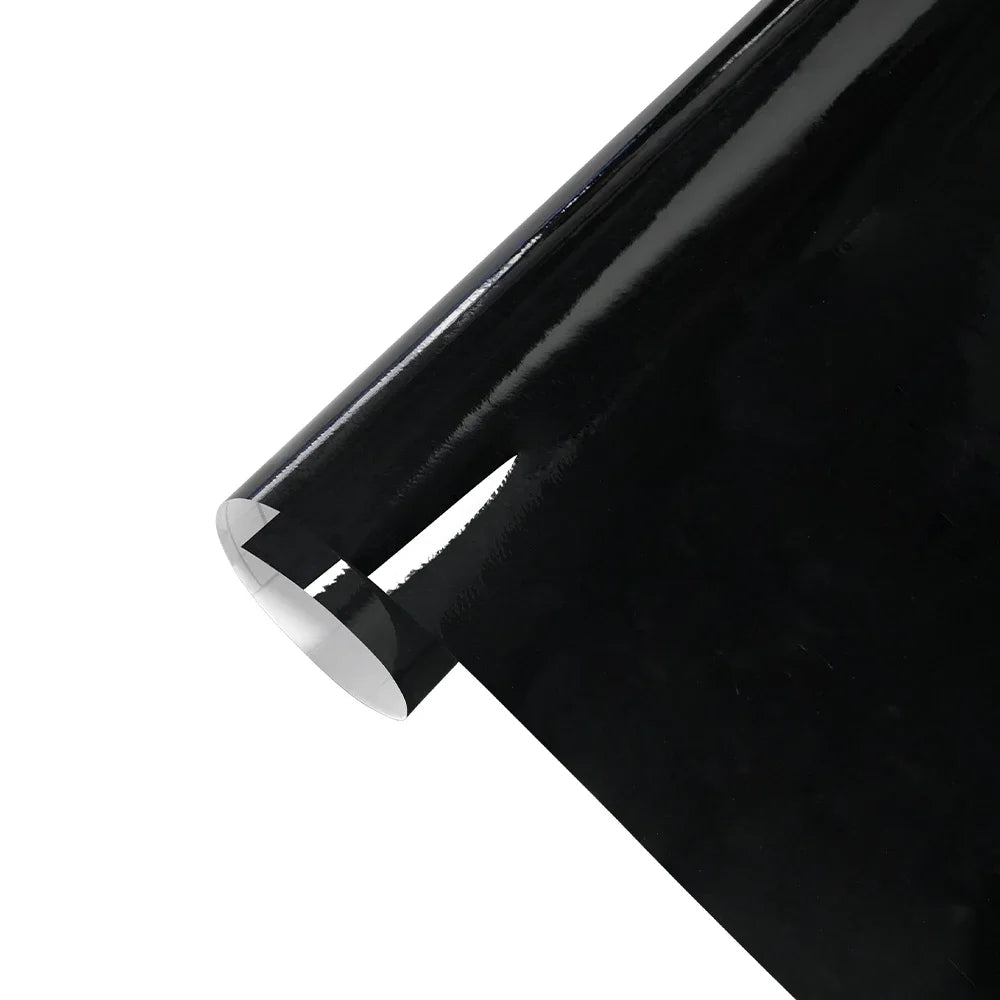 Premium Glossy Bright Black Self-adhesive Vinyl Car Wrap Film Vehicle Decal Paper Based Package Auto Decor Film Air Bubble Free