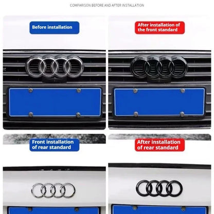 AUDI Q7 4 Ring Logo ABS Black 2010-2015 Car Hood Front Grill Rear Trunk Emblem Badge Sticker Quattro Sline Q7 Accessory refit