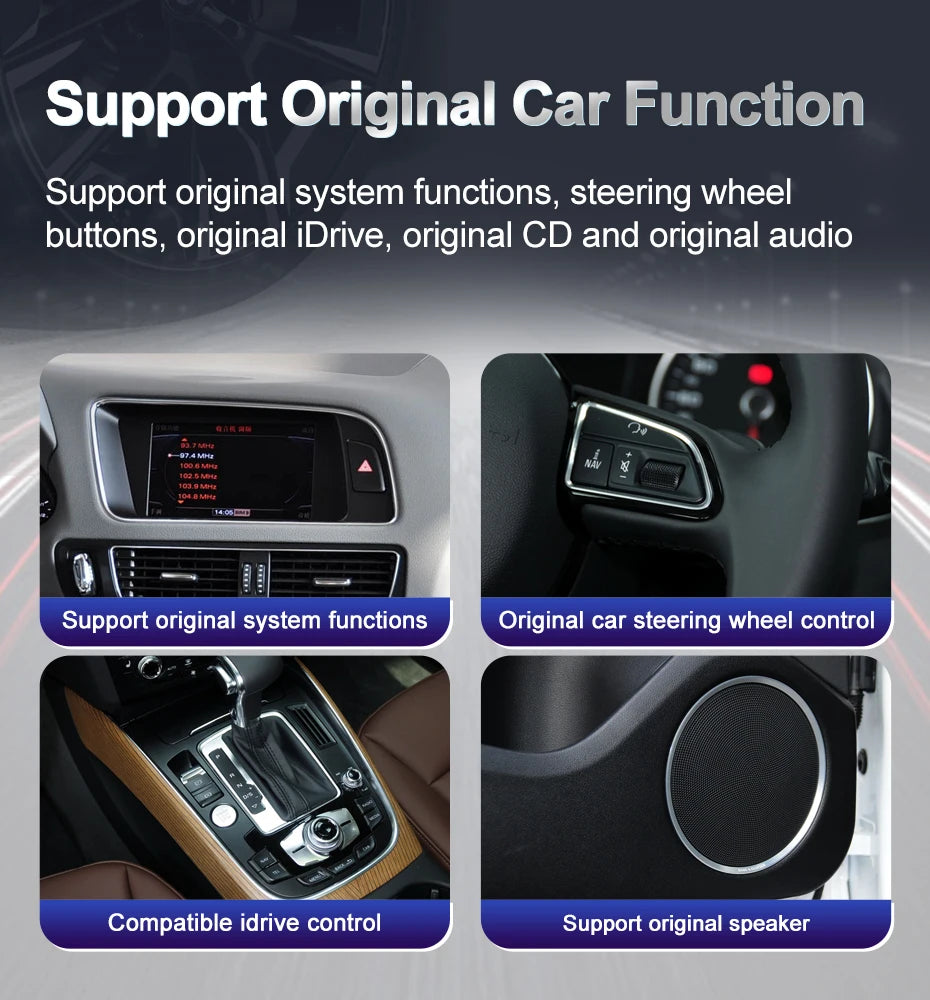 STWEI Qualcomm Snapdragon 680 6225 2.4GHz Wireless CarPlay Android13 Auto For AUDI Q5 Car Multiledia Players Video GPS Bluetooth