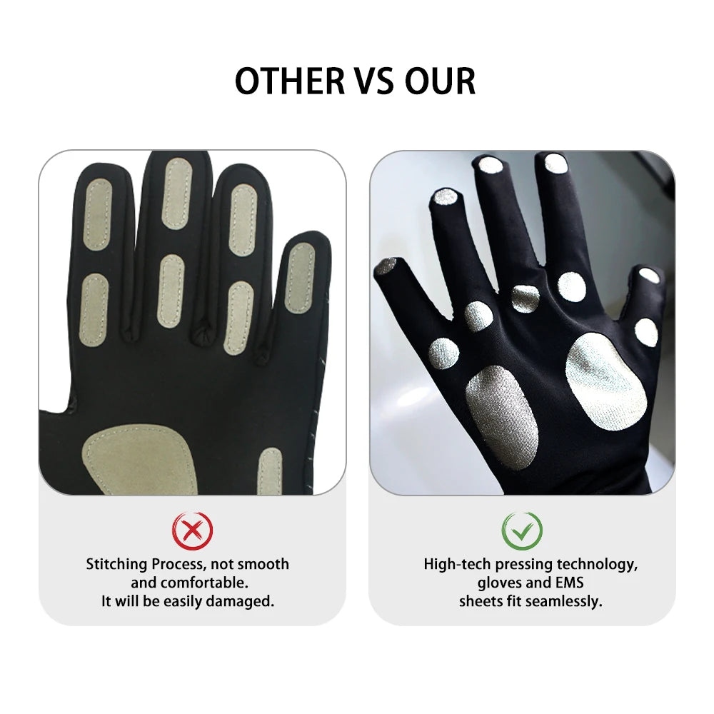 Skin Firming EMS Gloves Rechargeable Cordless for Body Facial Massage Microcurrent Toning Adjustable Intensity Wave Pattern Mode