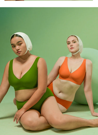 SUJIIN Plus Size Seamless Bra Sets for Women 2025 Push Up Wireless Minimizer Bras Lady Anti-sagging Bralettes for Large Breasts