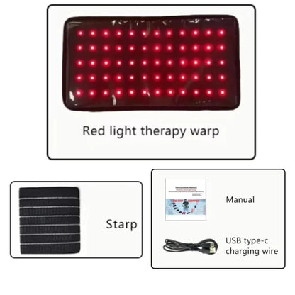 Red Light Therapy for Body,Wireless 3 in 1 LED Bead 660nm & 850nm Infrared Red Light Therapy Belt with Pulse for Back Waist Body
