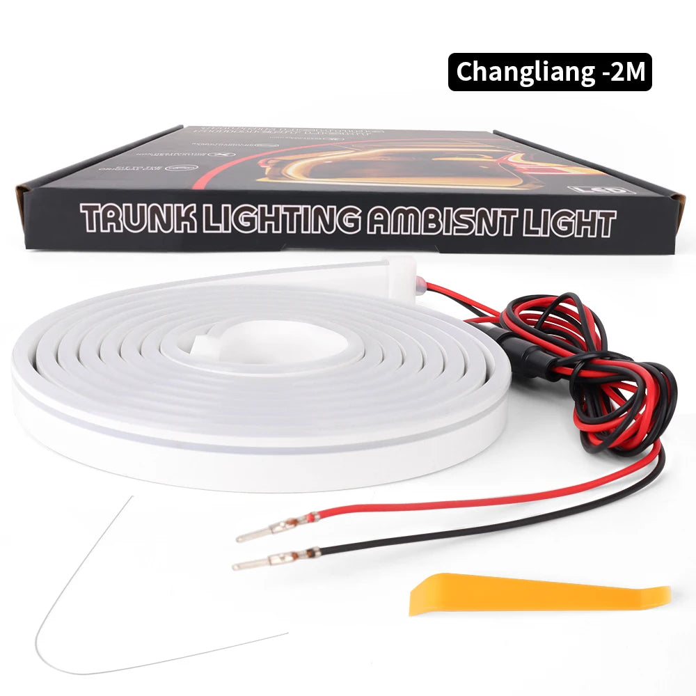 Car High Brightness Trunk Lighting Ambient Light Super Bright Interior Decoration Car Trunk Universal Silicone COB Light Strip