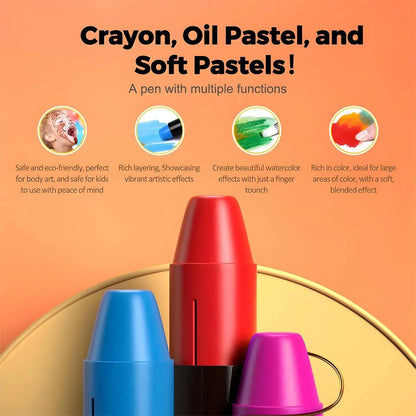 Twistable Washable Crayons 12/24/36/48 Colors Quick Drying Non Toxic Art Supplies for Kids Home School Arts Crafts Birthday Gift