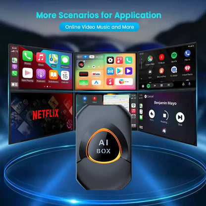 CarRocket Wireless CarPlay AI Box Plug And Play Android 15 Netflix YouTube Car Multimedia Video Box for Cars with Wired CarPlay
