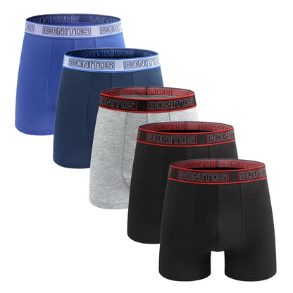 5pieces Men's Panties Sexy Medium Long Mens Underpants Letter Boxers Underwear For Men Polyester Boxer Shorts
