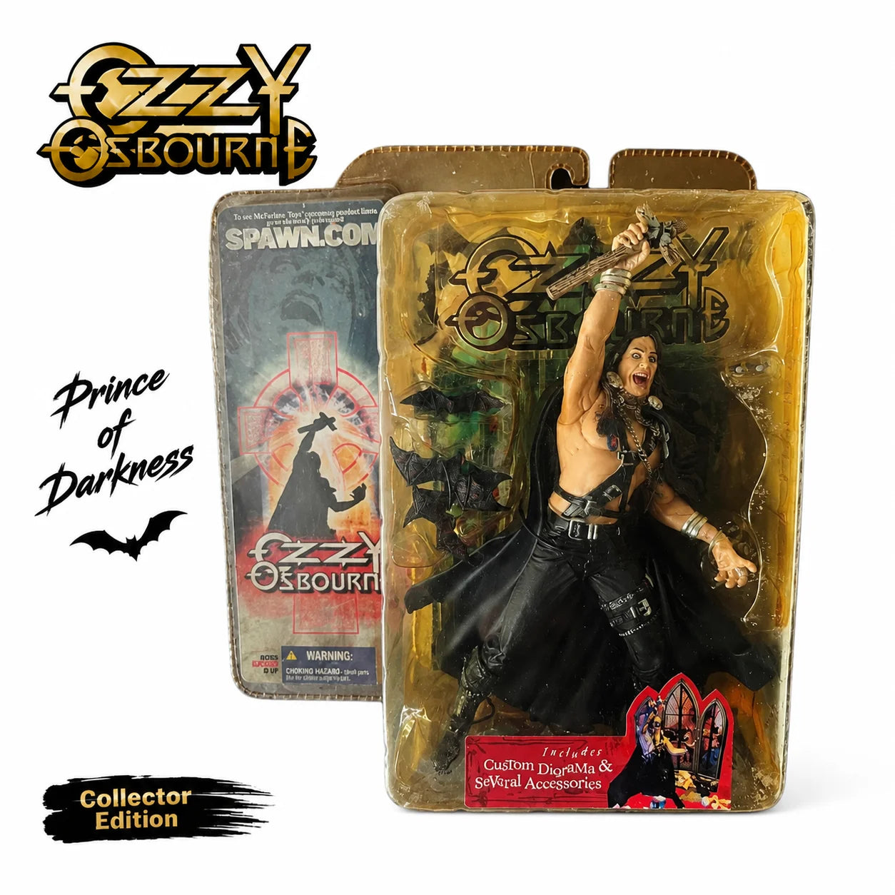 Ozzy Osbourne Diorama Action Figure 2003  Toys Factory Sealed Rare Collectible Statue Model Slightly Yellow For Hobby Collectors