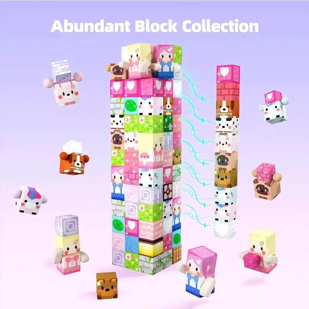 Magnetic Building Blocks Mine World Magnet Cube for Stacking Construction Set Educate Sensory Toys Kids Boys Girls Ages 160PCS