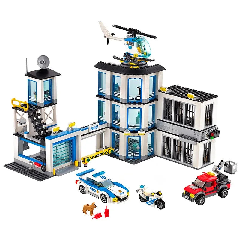City Series General Bureau of Police Police Car Helicopter Creative Building Blocks Children's puzzle Toys For Kids Gifts 60141