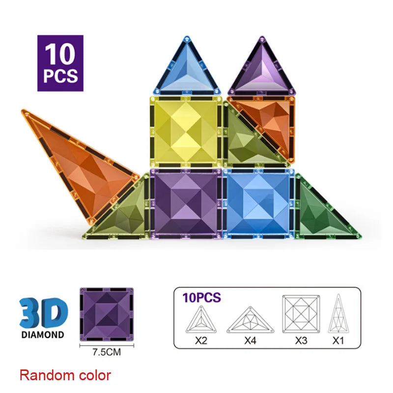 7.5cm Magnetic Building Blocks Construction Set Magnet Tiles Children's Toys Creative Architect Toys Children's Gifts