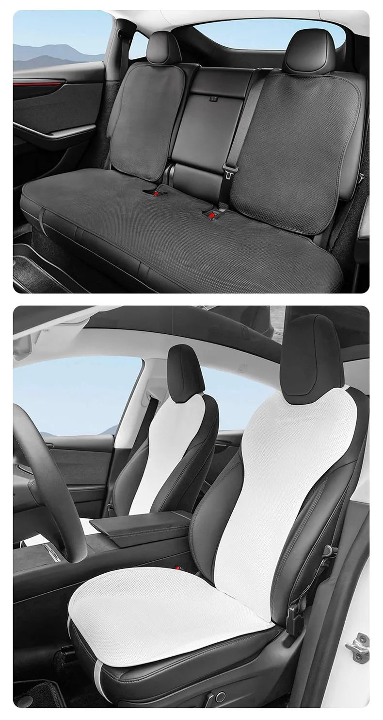 For Tesla Model Y Juniper 2025+ & 2026 Nappa Leather Seat Cushion Ventilation Comfortable Split Single Sitting Back row Set