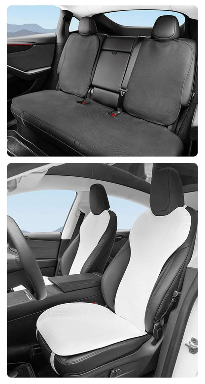 For Tesla Model Y Juniper 2025+ & 2026 Nappa Leather Seat Cushion Ventilation Comfortable Split Single Sitting Back row Set