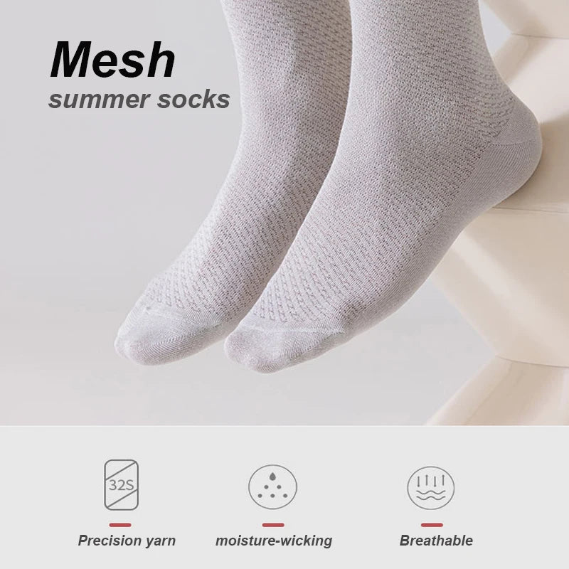 12Pairs Bamboo Fiber Socks Men Casual Business Mesh Breatheable Anti-Bacterial Comfortable High Quality Sock Male Size EU38-45