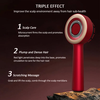 Electric Vibration Massage Comb Red Light Hair Growth Massage Scalp Brush Anti Hair Loss Liquid Oil Applicator Hair Care
