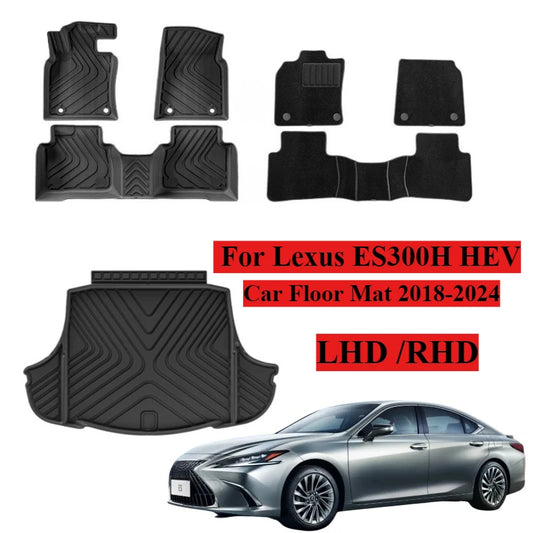 For Lexus ES300H Hybrid Floor Mats Trunk Mats All Weather Front Rear Cargo Liner Mat, Waterproof Anti-Slip Foot Pads Accessories