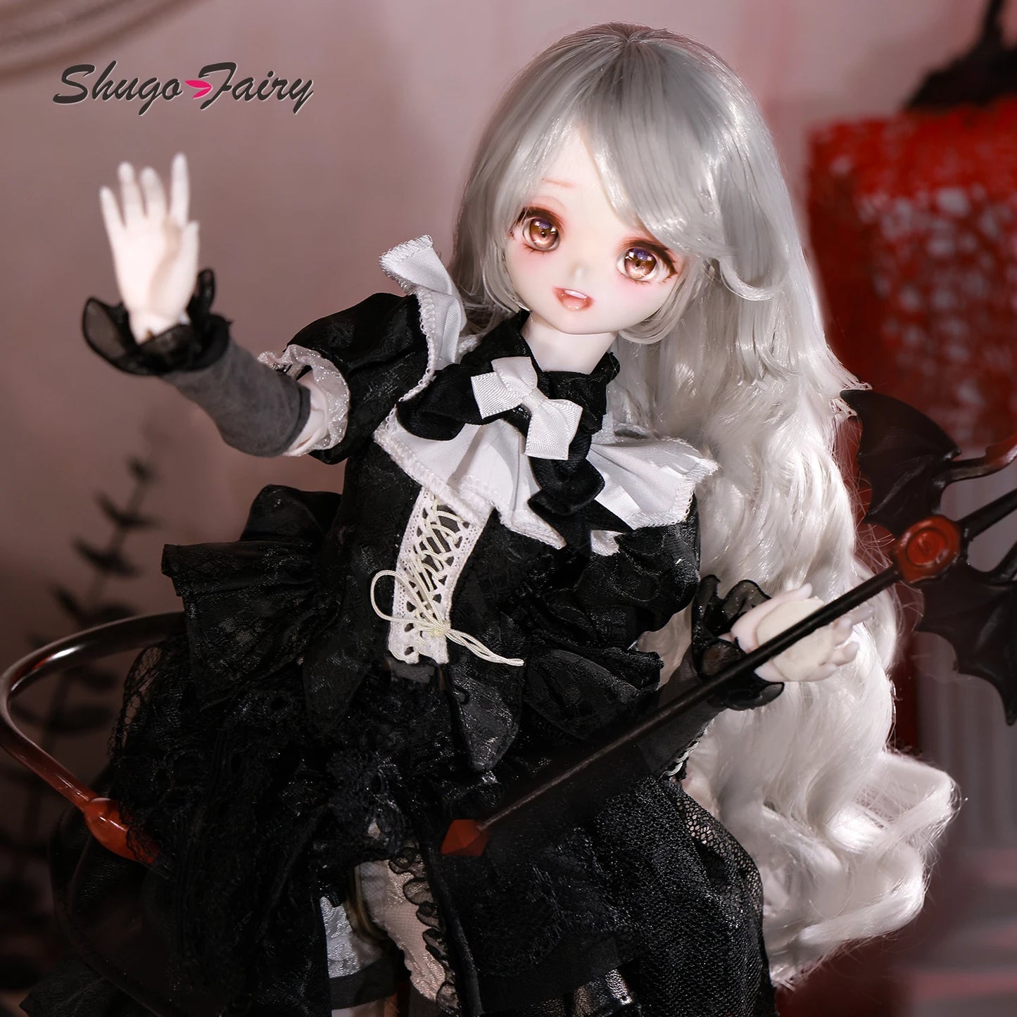 ShugaFairy Bree A 1/4 BJD FullSet Anime-Style Head Demon Horn Cat Female Magnetic Tail  Ears Ball-Jointed Doll Gift Figure
