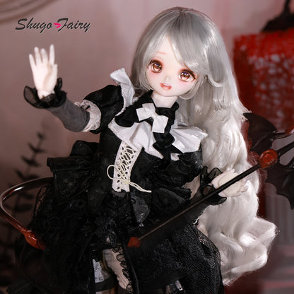 ShugaFairy Bree A 1/4 BJD FullSet Anime-Style Head Demon Horn Cat Female Magnetic Tail  Ears Ball-Jointed Doll Gift Figure