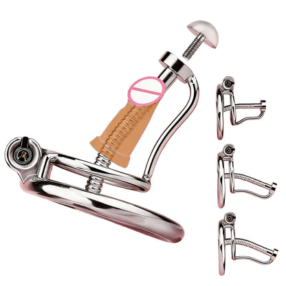 FRRK-238 Urethral Tube Piercing Metal Chastity Cage Lock Cock Device Adult Game 정조대 Male Penis Exercise Advanced Player Sex Toy