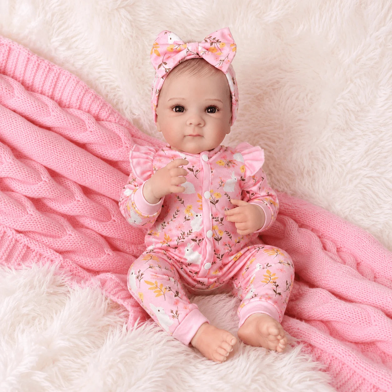 BZDOLL 45 CM Lifelike Full Vinyl Body Reborn Baby Doll 18 Inch Real-Look Design with 3D-Skin Fashion Birthday Gift for Girls