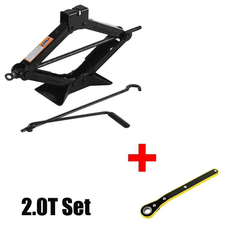 Multi Capacity Car Jack 08T 1T 2T Portable Scissor Jack Hand Cranked Labor Saving For Vehicle Lifting Tire Repair Car SUV Van