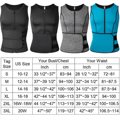 Men Corset Slimming Body Shaper Fat Burning Vest Sauna Sweat Belly Waist Trainer Sport Girdle Shirt Fitness Shapewear Underwear