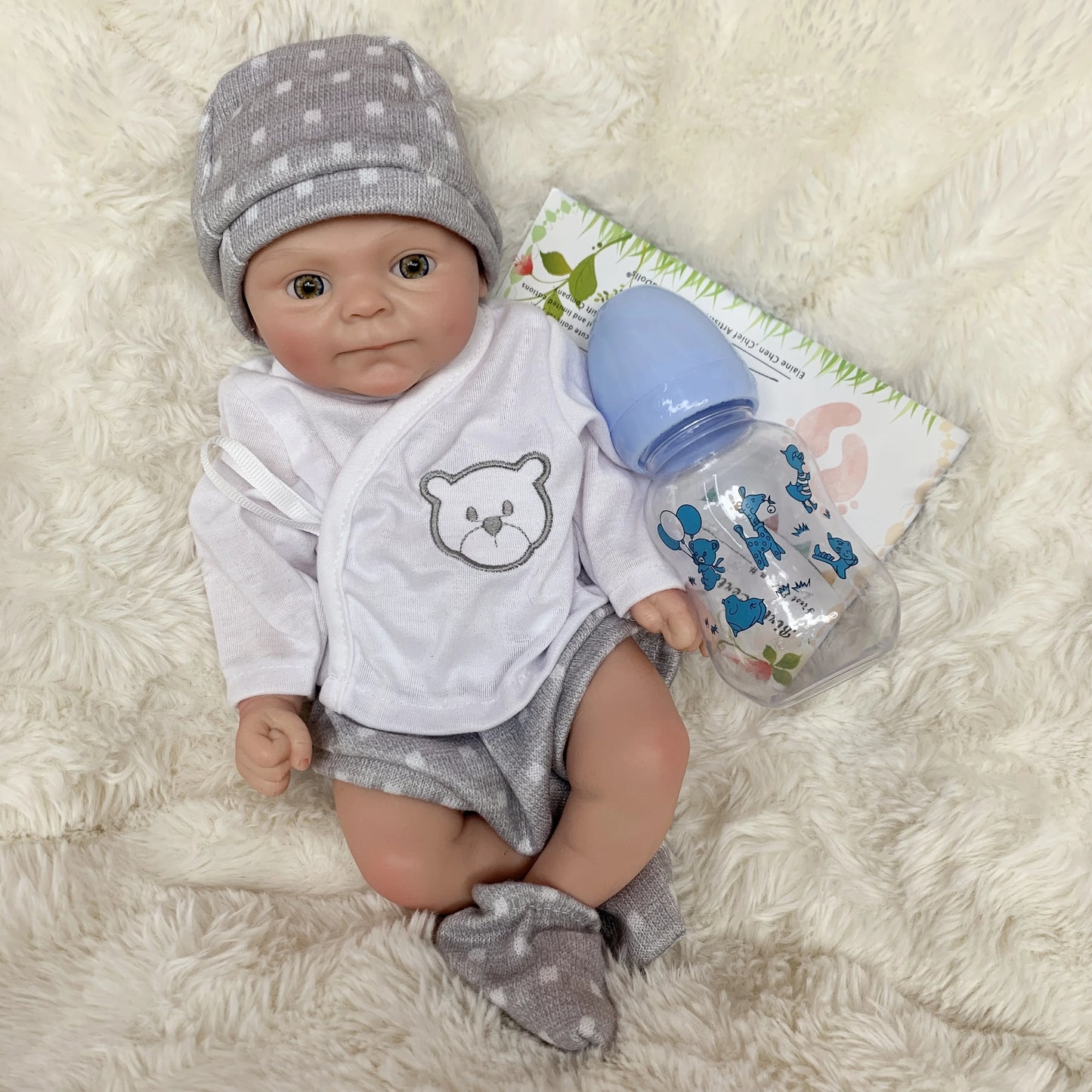 1pc 13 Inch Silicone Doll Cute Bebe Newborn Baby Soft Solid Silicone Girl&Boy For Birthday Gifts