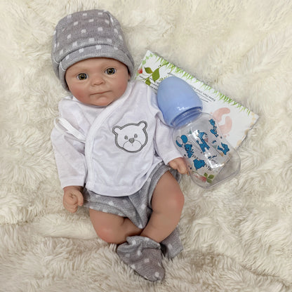 1pc 13 Inch Silicone Doll Cute Bebe Newborn Baby Soft Solid Silicone Girl&Boy For Birthday Gifts