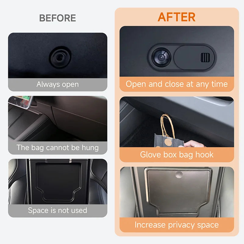 Storage Box for Tesla Model Y Juniper Accessories Center Console Trays for Tesla Model Y Juniper 2025-2026 Webcam Cover