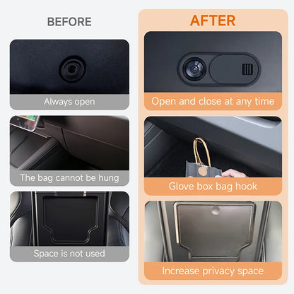 Storage Box for Tesla Model Y Juniper Accessories Center Console Trays for Tesla Model Y Juniper 2025-2026 Webcam Cover