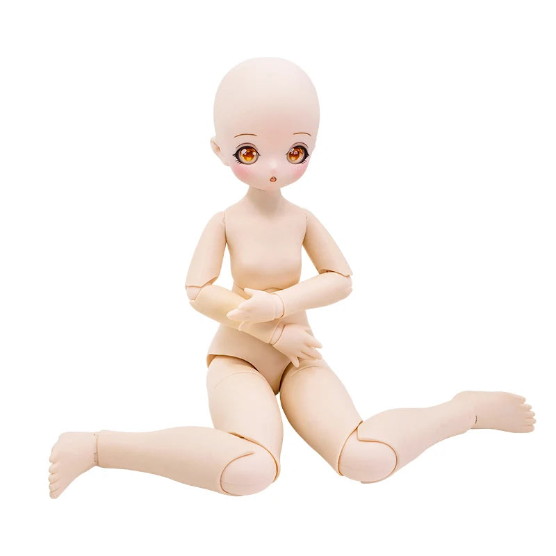 ICY DBS 1/4 Dream Fairy Nude Doll with Eye Makeup or No Makeup white and tan skin 40cm Makeup Doll Head and Body Toy Gift SD