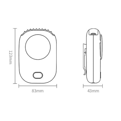 Wearable Personal 3 Speed USB Portable Fan DeskStand Touch Control Battery Powered Leafless Design For Indoor/Outdoor