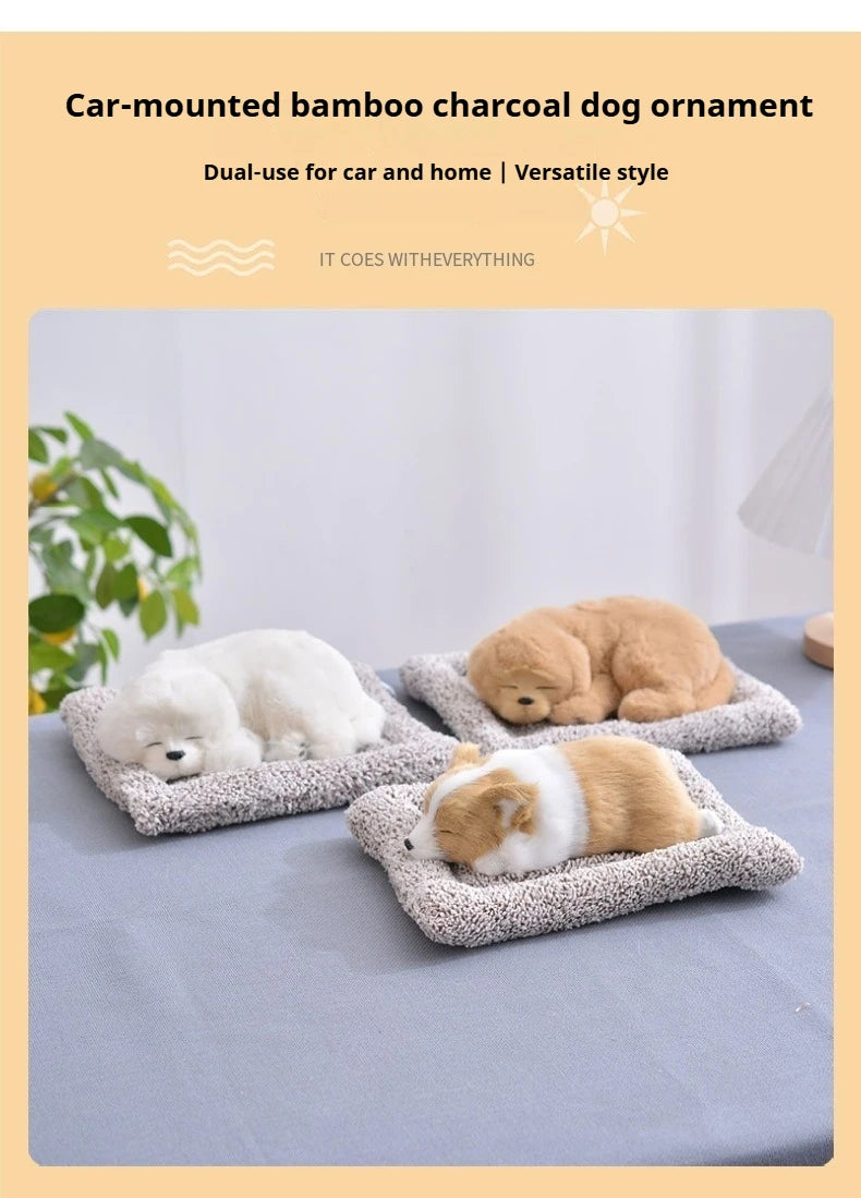 Car Activated Carbon Car Interior Decoration Simulation Dog Center Console Car Supplies Bamboo Charcoal Dog Doll Ornaments