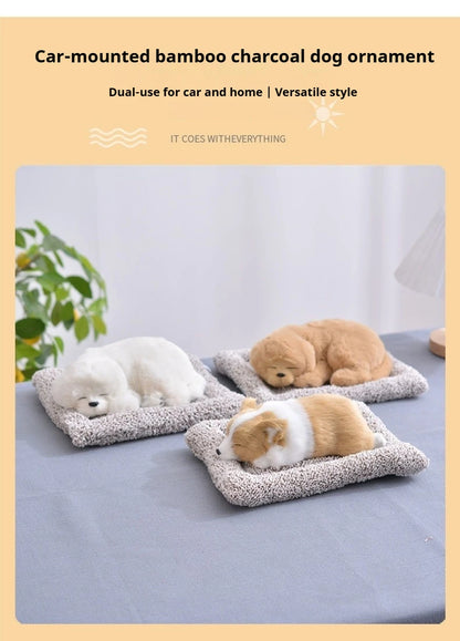 Car Activated Carbon Car Interior Decoration Simulation Dog Center Console Car Supplies Bamboo Charcoal Dog Doll Ornaments